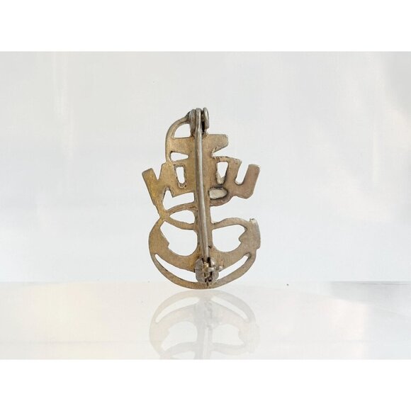 U.S. Navy Chief Petty Officer Sterling Silver "USN" CPO Anchor WWII Cap Badge - Picture 6 of 9